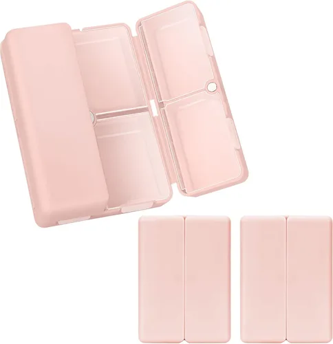 Vista 31 de FYY - 2 pastilleros diarios con 7 compartimentos para pastillas, para viaje, diseño plegable, para guardar vitaminas, aceite de hígado de bacalao