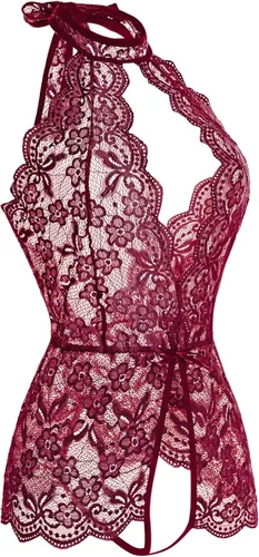 Vista 2 de Ababoon Lencería de encaje de una pieza para mujer baby doll sexy ropa de dormir