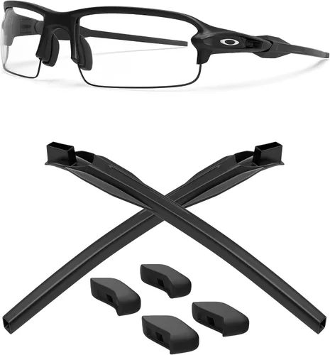 Eye Opening Stuff Kits de goma de repuesto para auriculares y nariz compatibles con gafas de sol Oakley Flak 2.0/Flak 2.0 XL OO9188 Negro
