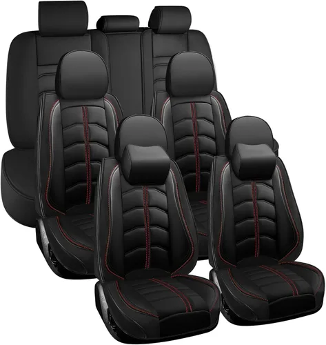 Vista 25 de Funda de asiento de auto de 7 asientos para Nissan Armada 2004-2023, funda de asiento duradera, resistente al desgaste, impermeable, transpirable