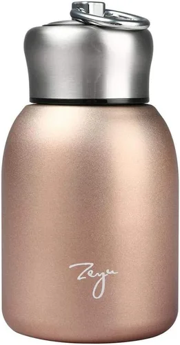 Vista 10 de Gets Mini botella de agua de acero inoxidable de 9 onzas, botella de agua aislada al vacío, a prueba de fugas, vaso deportivo, botella de agua Negro