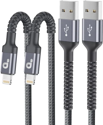 Vista 12 de Cable de carga corto para iPhone de 1 pie, paquete de 2 cables Lightning USB con certificación MFi de Apple, cable de carga para iPhone, cable