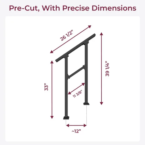 Vista 2 de Barandales de exteriores para escaleras, hierro forjado color negro (2 escalones)