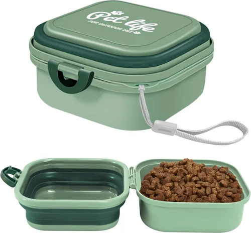 Cuencos plegables para perros, cuenco de agua de viaje para perros, alimentador portátil de alimentos y agua 2 en 1, cuencos de viaje para perros