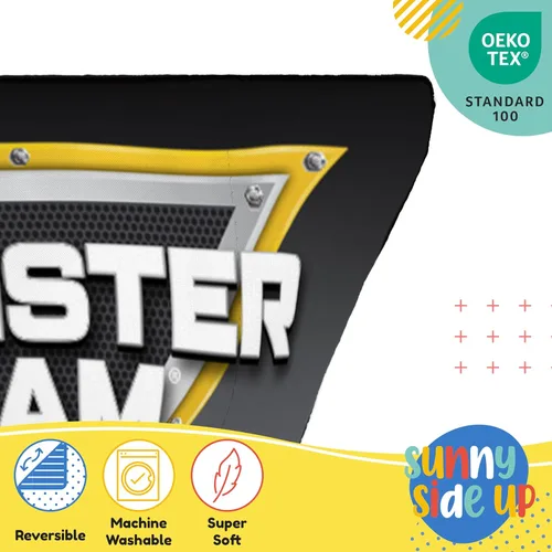 Vista 4 de Sunny Side Up Monster Jam Grave Digger - Juego de 2 fundas de almohada reversibles, fundas de almohada de doble cara, ropa de cama para niños súper