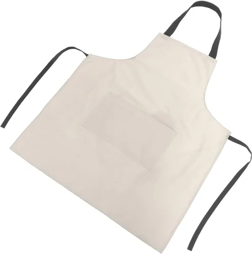 ibasenice Waterproof Kitchen Apron Pvc Material Cream White Chef Apron with Pouch for Men and Women Cooking and Restaurant Use
