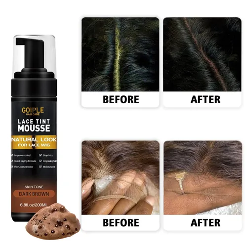 Vista 3 de Mousse de fusión de tinte de encaje para pelucas, tupés y postizos de cabello para mujeres - 6.8 onzas líquidas Juego de herramientas