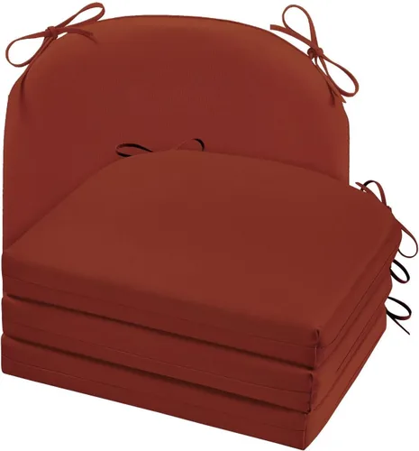 Vista 50 de Cozyide Cojines para sillas de exterior, cojines de asiento de patio impermeables con correas ajustables, cojines cuadrados para sillas de patio