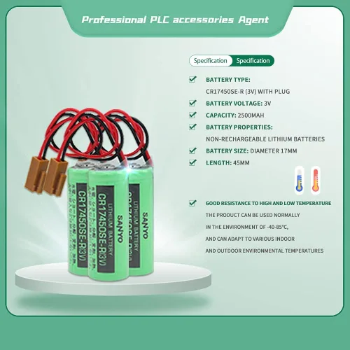 Vista 5 de CR17450SE-R A98L-0031-0012 3V 2500mah PLC Batería+Enchufe No Recargable para FANUC CNC System Equipo Electrónico Especial