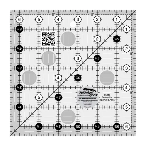 Creative Grids Regla de edredón 6-1/2 pulgadas cuadrada - CGR6