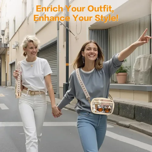 Vista 6 de MoKo Clear Bag for Stadium Events - Multi Pockets Clear Sling Purse Crossbody Bag with Adjustable Shoulder Strap Stadium Events, Multi Pockets