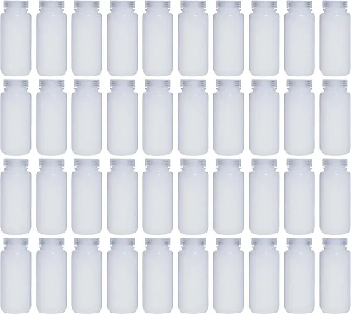 500ml 16oz Botellas de reactivo de plástico de boca ancha (HDPE, naturaleza, con tapas, paquete de 46)