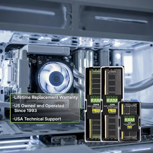 Vista 4 de NEMIX RAM Memoria de servidor registrada DDR5 5600MHZ PC5-44800 1Rx8 1.1V CL46 288-PIN ECC RDIMM de 16 GB (1 x 16 GB)