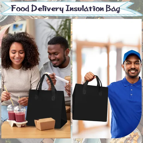 Vista 6 de Kacctyen 100 bolsas aisladas para llevar a granel de 9.5 x 6 x 9.5 pulgadas, bolsa de alimentos con aislamiento térmico para café, té con leche