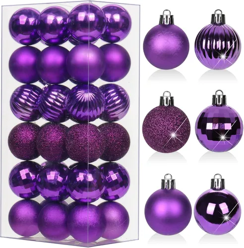 Vista 11 de Adornos de Navidad azules de 1.57 pulgadas para árbol de Navidad, 36 piezas de mini esferas inastillables, decoraciones de árbol de Navidad