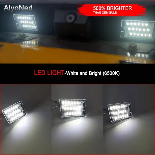 Vista 4 de AlyoNed - Luz LED para Placa de Matrícula, Compatible con Dodge Durango 2014-2022, Camioneta, Lente Transparente, 6500K Blanco