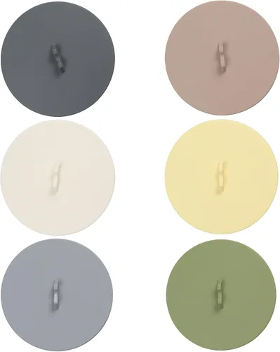 Vista 6 de Septe 6 fundas de silicona para tazas, tapas de silicona para tazas de café (6 colores, estilo B)