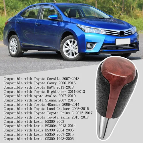 Vista 6 de Compatible con textura de piel sintética de plástico negro y marrón para Toyota Camry Corolla Highlander RAV4