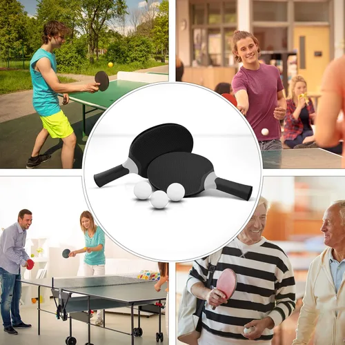 Vista 6 de Set de raquetas de tenis de mesa Senston, raqueta de tenis de mesa profesional con 3 bolas, juego de paletas de ping pong de goma compuesta