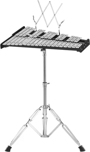 Vista 12 de VEVOR Kit de Xilófono Glockenspiel de 30 Notas, Juego de Instrumentos de Percusión Profesional con Mazos, Baquetas, Atril, Almohadilla de Práctica