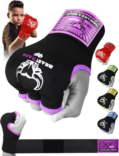 Vista 16 de BEAST RAGE Guantes interiores con vendas para manos, envoltura rápida, soporte largo de 36" en la muñeca, vendas para MMA, Muay Thai, entrenamiento