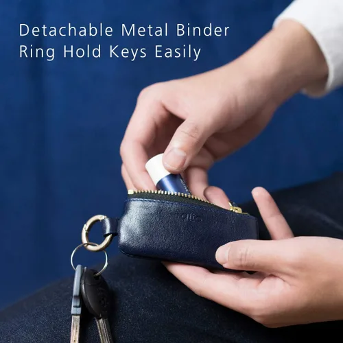 Vista 5 de Alto Monedero hecho a mano de cuero italiano de primera calidad, Caramelo