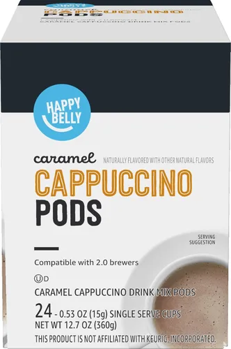 Vista 11 de Marca Yaxa – Cápsulas de café capuchino Happy Belly, compatibles con cafeteras K Cup, tostado ligero, sabor a caramelo, 24 unidades, 12.72 onzas