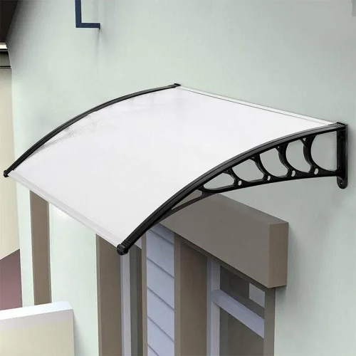 Toldo moderno de policarbonato para puerta de 40 x 40 pulgadas, para exteriores, puerta delantera, patio, lluvia, nieve, protección solar (40 x 40