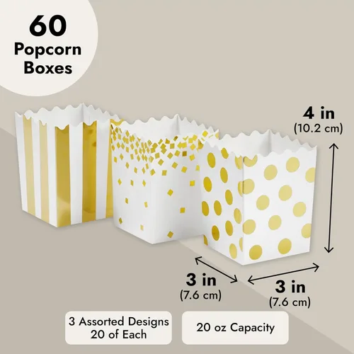 Vista 3 de Juvale Mini cajas de palomitas de maíz, recipientes para suministros de bares, decoración de carnaval, decoraciones de circo y recuerdos de fiesta