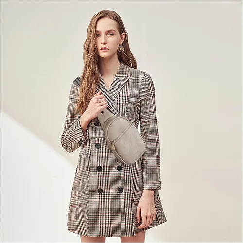 Vista 2 de Telena Riñonera pequeña para mujer, de cuero, cangureras, bolsa de pecho para mujer