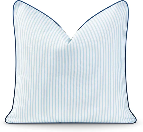 Vista 10 de Hofdeco Premium Coastal Hampton Style Funda de Almohada Lumbar para Patio Interior y Exterior Solamente, 12"x20" Resistente al Agua para Patio