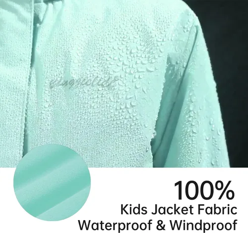 Vista 4 de Chaqueta de esquí impermeable para niñas, chaqueta de snowboard para exteriores, resistente al viento, con forro polar, abrigo de nieve cálido