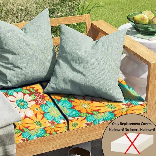 Vista 2 de Magpie Fabrics - Funda de cojín para exterior de repuesto de 2 piezas, ¡SIN inserto! Funda impermeable con lazos para decorar sillas de jardín