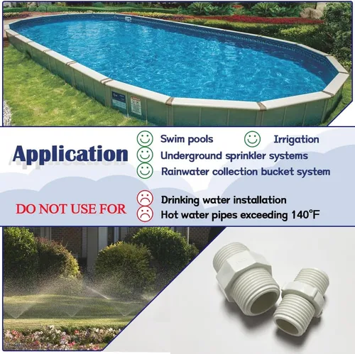 Vista 6 de 12 unids 3/4 pulgadas PVC tubería de montaje hexagonal pezón G3/4 macho X G3/4 macho adaptador de acoplamiento de rosca tubería de fontanería