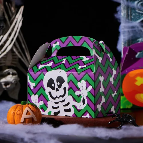 Vista 8 de JOYIN 24 cajas de golosinas de Halloween, cajas de dulces, bolsas de cartón para regalos de casa, bolsas de dulces de galletas para niños, dulces