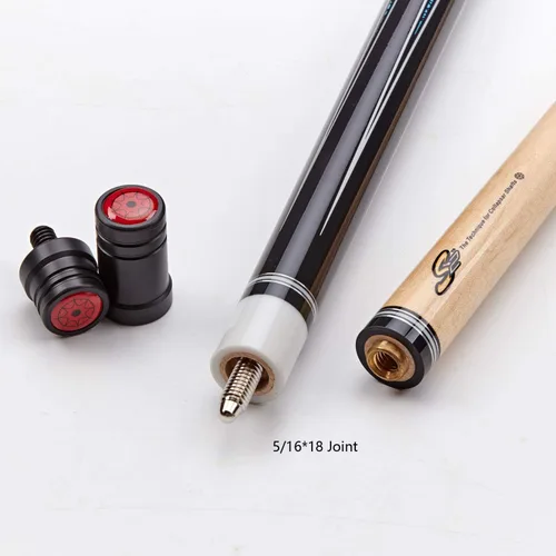 Vista 7 de Taco de piscina Collapsar CXT con estuche suave, negro con puntas crema y turquesa, mango sin envoltura de 58 pulgadas, palo de piscina profesional