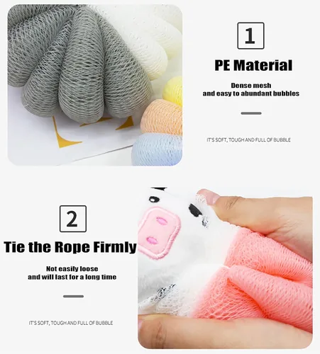 Vista 5 de MURRI&MURRDI 2 esponjas de baño para niños, esponja suave para ducha, esponja corporal de animales para niños, esponja para baño, esponja de dibujos