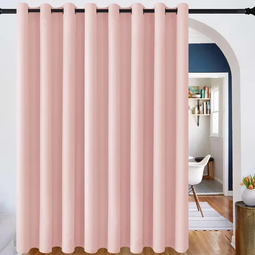 Vista 82 de DWCN Cortina divisora de habitación para total privacidad con bloqueo de luz - Cortinas térmicas para puerta de patio, sala de estar, división
