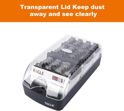 Vista 8 de Eagle Caja de tarjetas de visita, pulsador, almacenamiento de hasta 550 tarjetas (mediana)