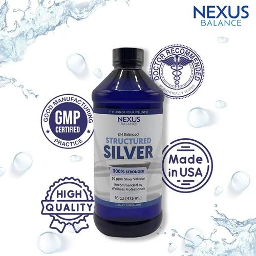Vista 7 de Suplemento líquido de plata estructurada alcalina 30PPM - Apoyo a la salud inmune e intestinal - Solución nano plata extra fuerte - Sin aditivos