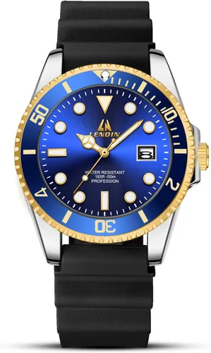 Vista 8 de LN LENQIN Reloj de cuarzo analógico impermeable para hombre, de acero inoxidable, con fecha, luminoso, a la moda