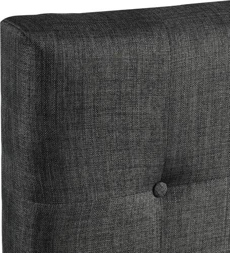 Vista 5 de Catrimown Base de cama tapizada de lino tamaño individual con cabecera capitoné con botones, fuerte soporte de listones de madera, base de colchón