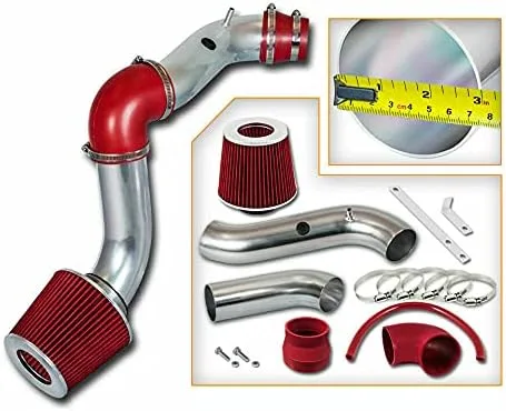 RL Conceptos 3" Motor de Aire Frío ingesta kit + Filtro Rojo 2004 – 2008 Chevrolet Aveo con 1.6L L4