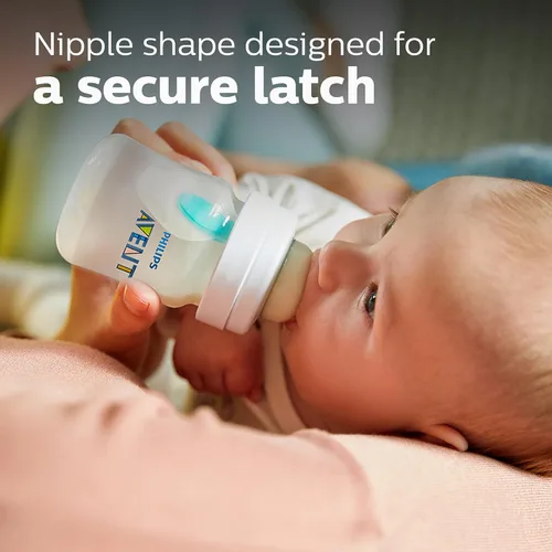 Vista 5 de Philips Avent - Biberón anticólicos con ventilación AirFree, 4 onzas, con flujo de 1 pezones, 0.0 ft+, 2 unidades, transparente, SCY701/92