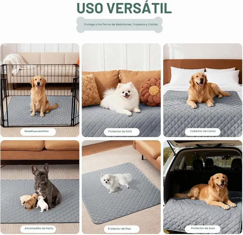 Vista 7 de Eterish Paquete de 2 almohadillas reutilizables y lavables para orina para perros, grandes, extragrandes, 36 x 41 pulgadas, paquete de 2 Beige