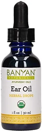 Banyan Botanicals Aceite para los oídos – Aceite de hierbas orgánicas gotas para los oídos con Ashwagandha y ajo – Calmante y reconfortante para los