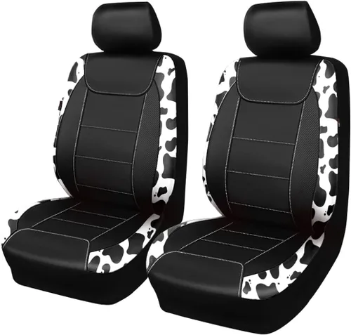 Vista 17 de Fundas para asientos de coche Flying Banner, protectoras, impermeables, de cuero sintético con fibra de carbono para asientos delanteros y traseros