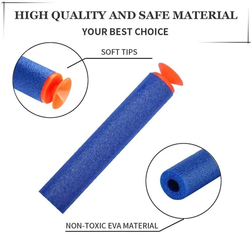 Vista 2 de Dardos de repuesto universales de succión de espuma de dardos bala de 100 dardos para pistola de juguete Nerf N-Strike Elite Series Blasters