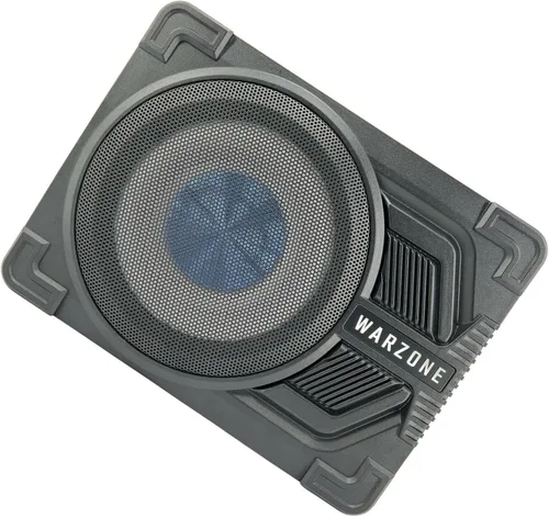 Vista 4 de Gravity Warzone WZ100ST 10" Pro Audio Active Compact Under Seat Slim Aluminio 1000 Watts 4 Ohm Subwoofer Potente altavoz con perilla de control