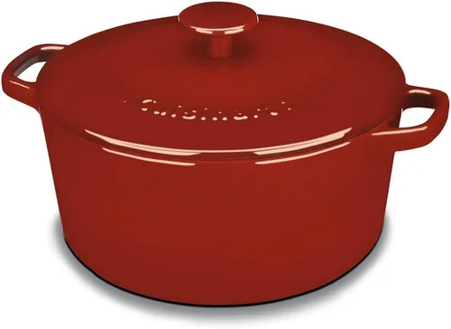 Vista 9 de Cuisinart Chef's Classic - Cacerola redonda de hierro fundido esmaltado (degradado azul, 7 cuartos de galón)